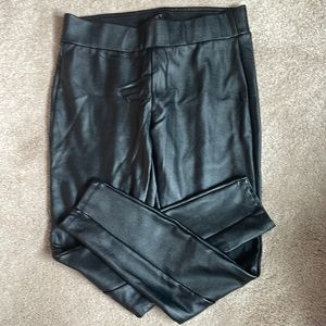 Lift small petite black faux leather leggings